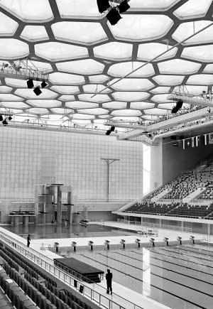 “水立方”因为有了精尖的科技设施而被喻为“水魔方”。IC供图